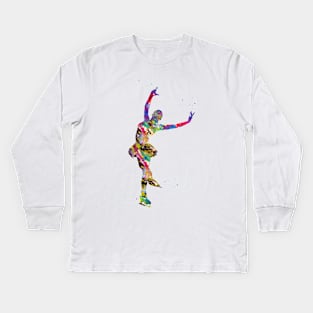 Ice Skater Kids Long Sleeve T-Shirt